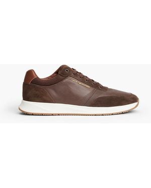 Tommy Hilfiger Suede Mixed Texture Trainers - Brown