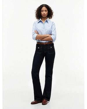 Tommy Hilfiger Vaqueros Bootcut De Talle Medio Con Bolsillos De Parche - Azul