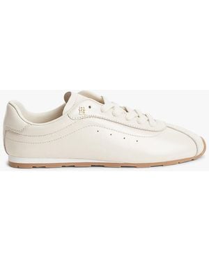Tommy Hilfiger Th Monogram Plaque Leather Trainers - White