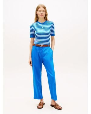 Tommy Hilfiger Washed Slim Straight Leg Chinos - Blue