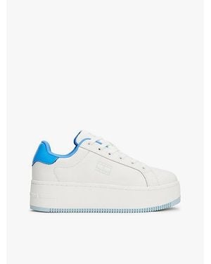 Tommy Hilfiger Platform-Sneaker Mit Feinem Profil Und Lackleder - Blau
