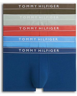 Tommy Hilfiger 5-Pack Essential Repeat Logo Waistband Trunks - Blue