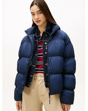 Tommy Hilfiger Ruched Down Puffer Jacket - Blue