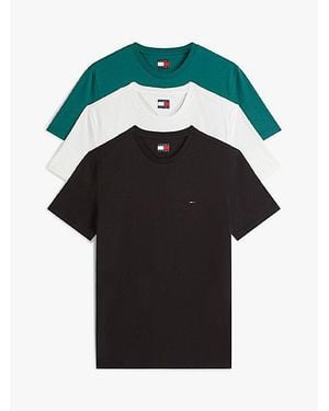 Tommy Hilfiger Pack De 3 Camisetas De Corte Extra Slim Con Logo - Negro