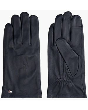 Tommy Hilfiger Hilfiger Flag Leather Gloves - Blue