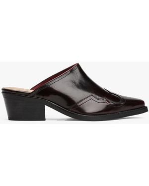Tommy Hilfiger Leather Cowboy Mules - White