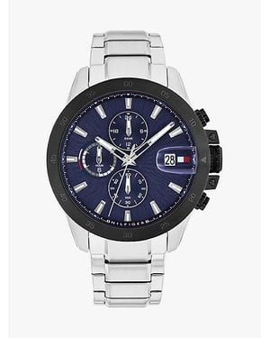 Tommy Hilfiger Edelstahl-Uhr Mit Blauem Zifferblatt