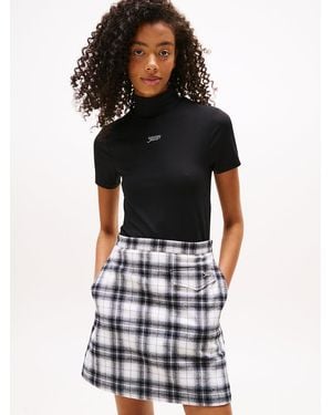 Tommy Hilfiger Slim Mock Neck T-shirt - Black