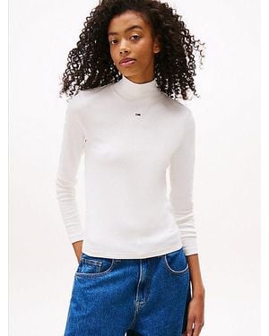 Tommy Hilfiger Langarmshirt Mit Mock Neck - Weiß