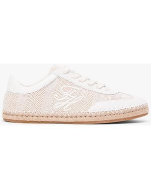 Tommy Hilfiger Woven Logo Embroidery Rope Trainers - White