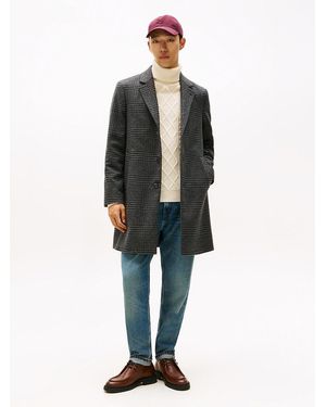 Tommy Hilfiger Manteau Smart Casual À Motif Prince De Galles - Gris