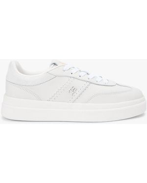 Tommy Hilfiger Leather Th Monogram Court Trainers - White