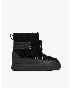 Tommy Hilfiger Botas De Nieve Con Exterior De Borreguillo - Negro