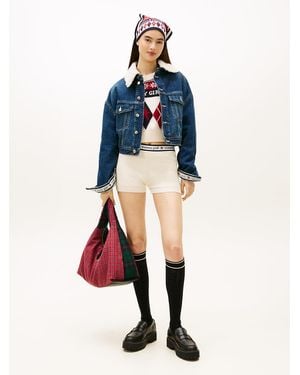 Tommy Hilfiger Tommy Girl Pure Wool Logo Knit Shorts - Blue