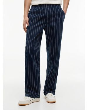 Tommy Hilfiger Jaimie Relaxed Pinstripe Twill Trousers - Blue