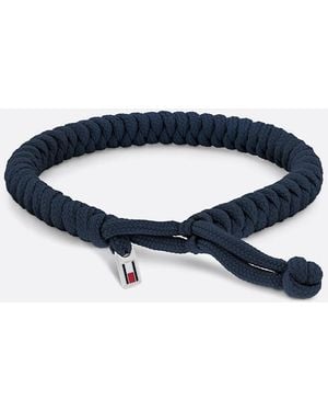 Tommy Hilfiger Bracciale Con Bandierina Smaltata E Nodo - Blu