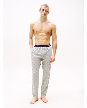 Tommy Hilfiger Pantalon De Pyjama Original En Jersey - Blanc