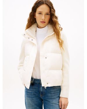 Tommy Hilfiger Down-Filled Water Repellent Knit Jacket - White