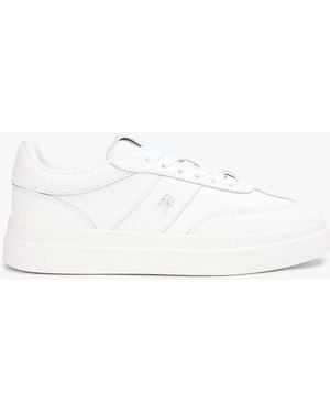 Tommy Hilfiger Debossed Th Monogram Leather Court Trainers - White