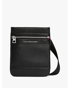 Tommy Hilfiger Crossbody-Tasche Aus Genarbtem Leder - Schwarz