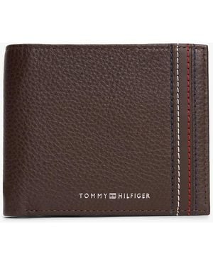 Tommy Hilfiger Leather Bifold Card And Coin Holder - Brown