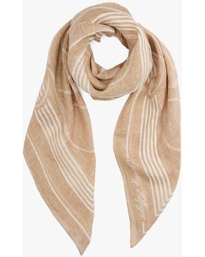 Tommy Hilfiger Pure Linen Th Monogram Square Scarf - Natural