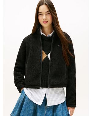 Tommy Hilfiger Teddy Fleece Zip-Thru Jacket - Black