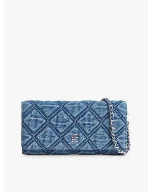 Tommy Hilfiger Gesteppte-Brieftasche Mit Kettenriemen - Blau