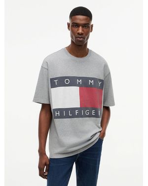 Tommy Hilfiger Flag Logo Oversized Jersey T-Shirt - White