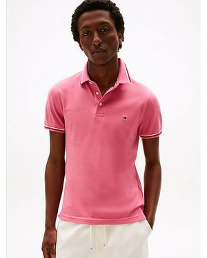 Tommy Hilfiger Polo De Corte Slim Ribeteado - Rosa