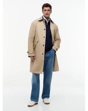 Tommy Hilfiger New York Label Relaxed Car Coat - Natural