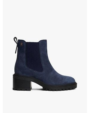 Tommy Hilfiger Chelsea Boot Met Profielzool En Blokhak - Blauw