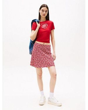 Tommy Hilfiger Minirock Mit Blumen-Print - Rot