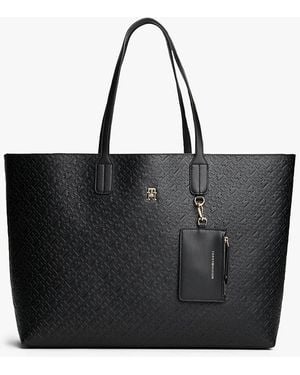 Tommy Hilfiger Th Monogram Tote Bag - Black