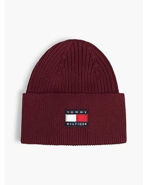 Tommy Hilfiger Kids Heritage Beanie Met Vlaglogo - Rood