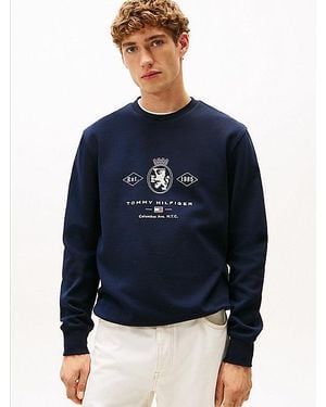 Tommy Hilfiger Graphic Sweatshirt Met Varsity-Embleem - Blauw