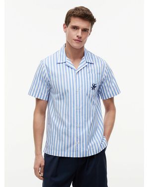 Tommy Hilfiger Regular Fit Paper Touch Short Sleeve Shirt - Blue