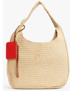 Tommy Hilfiger Raffia Hobo Bag - Natural