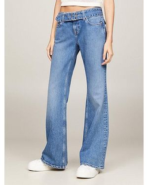 Tommy Hilfiger Vaqueros Mom Sophie De Pernera Acampanada Y Talle Bajo - Azul