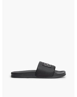 Tommy Hilfiger Logo Patch Contoured Footbed Pool Slides - White