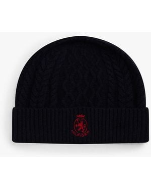 Tommy Hilfiger Th Crest Cable Knit Beanie - Black