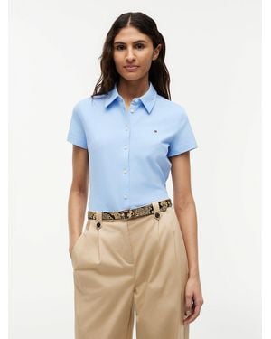 Tommy Hilfiger 1985 Slim Fit Short Sleeve Shirt - Blue