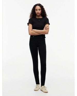 Tommy Hilfiger Vaqueros Nora Ceñidos De Talle Medio - Negro