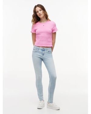 Tommy Hilfiger Faded Low Rise Skinny Jeans - Pink