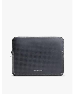 Tommy Hilfiger Getextureerde Laptophoes Met Microvlag - Grijs