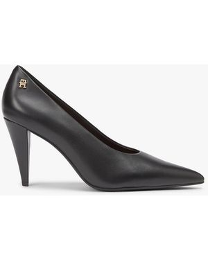 Tommy Hilfiger Leather Th Monogram High Heels - White