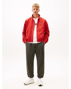 Tommy Hilfiger Classic Washed Tonal Logo Relaxed Joggers - Red