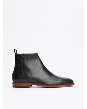 Tommy Hilfiger Leather Zip-up Chelsea Boots - Black