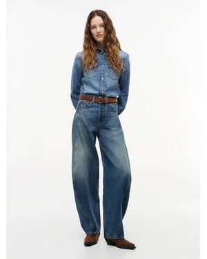 Tommy Hilfiger Twisted Seam Mid Rise Barrel Jeans - Blue