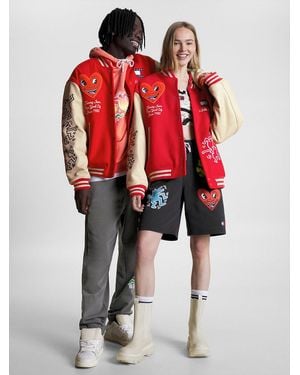 Tommy Hilfiger Tommy X Keith Haring Dual Gender Varsity Jacket - Red